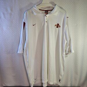 Nike Team Iowa State Polo Shirt White XXL Mens Athletic Wear